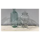 Glass Bottle & Seashell Drink Dispenser