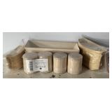 Large Lot Wooden Appetizer Boats, Trays &