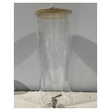 Glass Beverage Dispenser With Spigot & Bamboo Lid