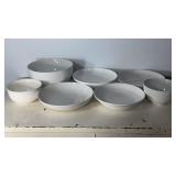 6"-9"x6"-9" White Serving Bowl & Dish Lot 7pc