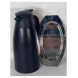 Silver Tone Serving Plater & Thermal Coffee