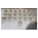 Saucers 5"x5" Cups 3"x3"  White Demitasse