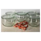 WECK Glass Storage/Canning Jars with Glass Lids &