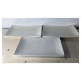 Set of 3 White Rectangular Serving Platters.