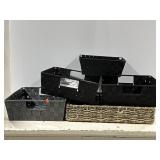Woven Storage Basket Organizer Lot
