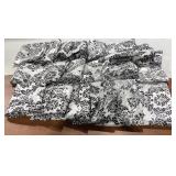 Lot Of 18 Black & White Damask Pattern Table