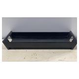 Black Wooden Serving Tray with Cutout Handles.
