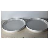 16"x12" Pier 1 White Stoneware Platters 2pc