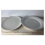 19.5"-20"x12"-14" White Oval Serving Platters 2pc