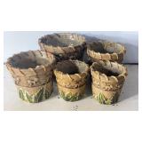 Set of 5 Rustic Decorative Planters.