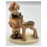 Hummel Girl w Fawn Deer Figurine #136 5.5"