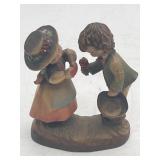 Anri Boy & Girl w Flowers Figurine 3.25"