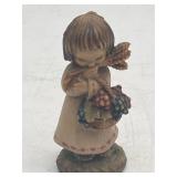 Anri Ferrándiz Girl w Basket & Wheat Figurine 3"