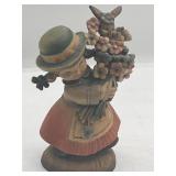 Anri Ferrandiz Girl w Flowers & Donkey Figure 6.5"