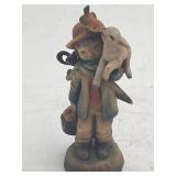 Anri Ferrándiz Boy w Lamb & Basket Figurine 3"
