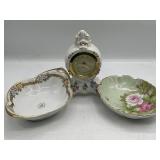 Porcelain Bowls & Clock Lot
