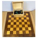 Wood Chess Board Set Vintage Wooden Game
