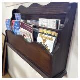 Wood Wall Magazine Rack & Maps
