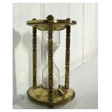 Vintage Brass Hourglass Glass Sand Timer