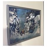 Framed Winter Train Print