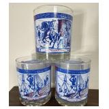 Boston Tea Party Paul Revere Bar Glasses 1976