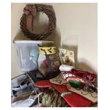 Christmas Decor & Vintage Stockings Closet Lot