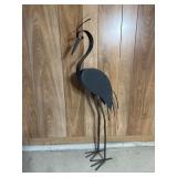 Metal Crane Garden Sculpture
