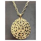 Crown Trifari Lï¿½Orient Medallion Pendant Necklace