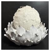 Floral Metal Candle Holder & White Candle