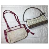 Aigner & Claiborne Woven Handbag Purse Pair