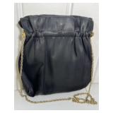 Ande Vintage Clutch Black Satin Purse