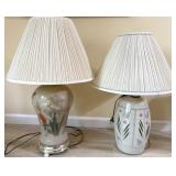 Pottery & Glass Table Lamp Duo