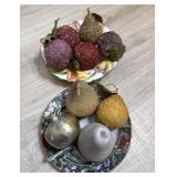 Faux Centerpiece Fruit & Plates Lot