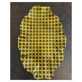 Mid Century Gold Houndstooth Glass Tray
