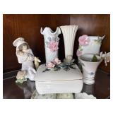Porcelain Decor & Vase Lot