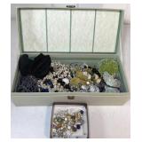 Costume Jewelry In Storage Box