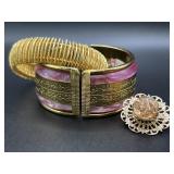 Boho Retro Vintage Cuff Bracelets & Brooch