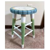 Hand Painted Small Wooden Stool