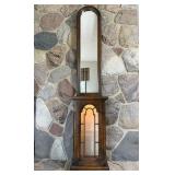 Tall Wood Foyer Cabinet With Mirror Top 6 ft