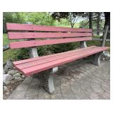 Garden Park Bench Concrete Base 7 Ft. Seat