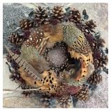 Pheasant Feather Wreath Decor