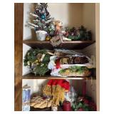 Christmas Decor Three Shelves Vintage Closet Lot