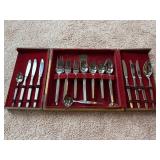 Rogers Stainless Flatware Set In Wood Box