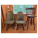 Vintage Chairs & Stool Set