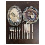 Silverplate Flatware & Serving Trays Lot