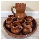 Rustic Pottery Pitcher Set