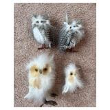 Feather Owl Figurines Group +