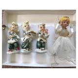 Vintage Christmas Elf & Angel Topper Figurines