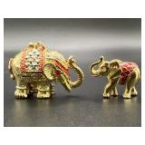 Bejeweled Elephant Pendant Trinket Box & Pin