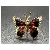 18K Gold Signed Petite Butterfly Pin